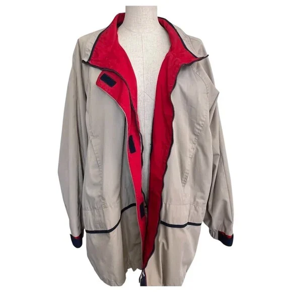 CBO New York Womens Beige Windbreaker Jacket Size 3X Coat Zip-Up Lightweight - Picture 5 of 6